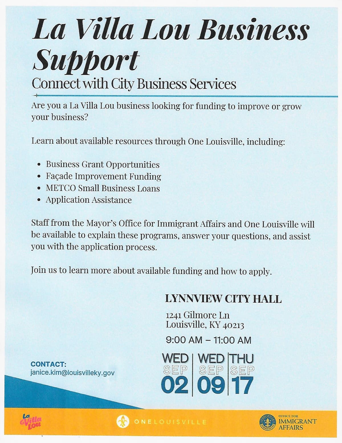 PRESTON CORRIDOR BUSINESS RESOURCE OPPORTUNITES